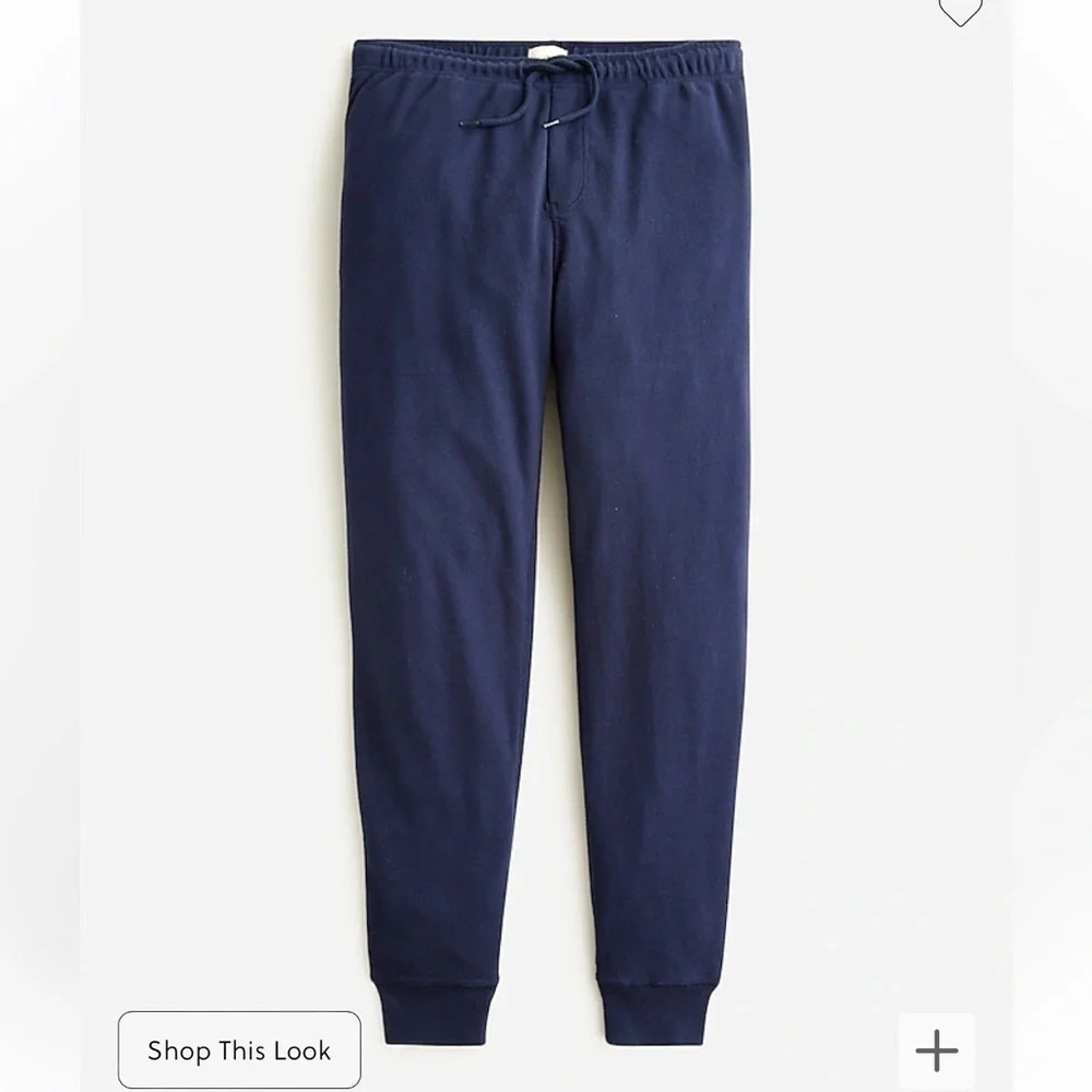 J crew Heritage brushed rib-knit jogger pant navy